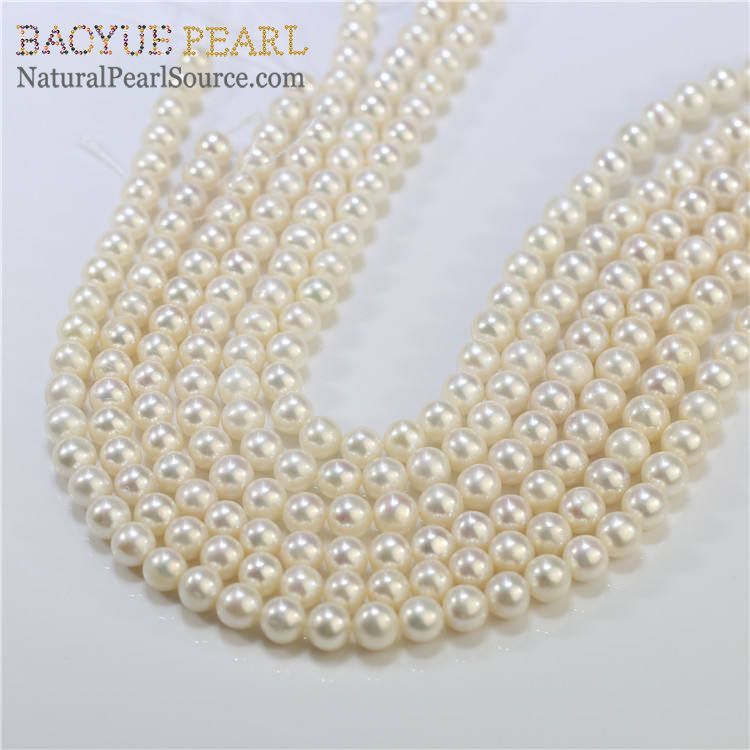 7-8mm Round AA Natural Pearl Real Freshwater Cultured Round pearl wholesale 3